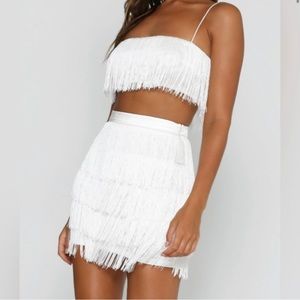 NWT Meshki white skirt and top set